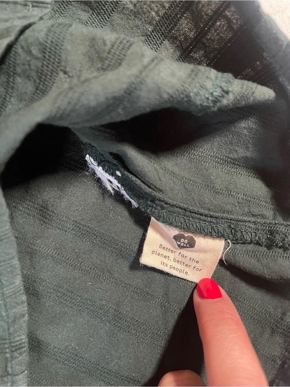 Madewell Dark Green Square Neck Puff Sleeve Crop Blouse